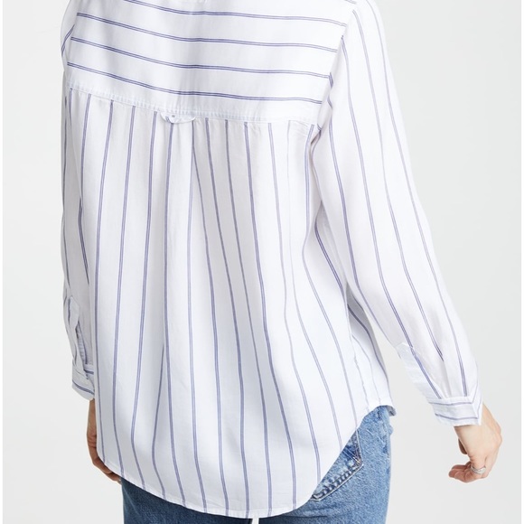 Rails: Hayden Button Down Shirt (White&Blue) - Picture 5 of 14